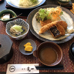 割烹 丸一 - ミックスフライ定食@950