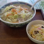 游泉 - 野菜塩ラーメン&半チャーハン