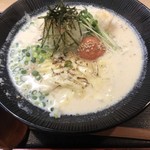 Udon Hanamusubi - 豆乳明太うどんに焼チーズをトッピング