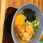 若菜そば - かき揚げ卵ワカメそば