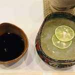 鮨 難波 - 自家製作りたての葛きり 黒蜜添え