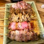 串一徹 - おまかせ串五本盛り(塩)　2019.9.11