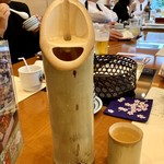Ume No Hana - 日本酒はこの竹の入れ物で…。お洒落です！！