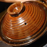 Nagomidokoro Totoshi - 熱々のすっぽん土鍋。
