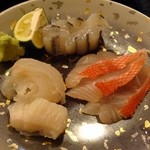 ずぼら - Feb-12　刺し盛り　エンガワ付き平目・金目・細魚！！