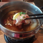 10ZEN - すっぽんスープ鍋にしゃもを投入♪