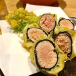 Kushiyaki Marushi - 明太とシソの天ぷら  480円