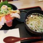 力丸 - 海宝丼 うどん 1080 円