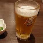 いか太郎 - 生ビール、お通し