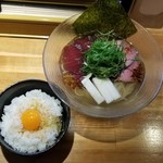 ラーメン巌哲 - 鮪塩冷やし＋生玉子ご飯