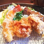 うちだ - スペシャルランチ(牛の串焼 海老フライ ホタテフライ 一口カツ)2052円