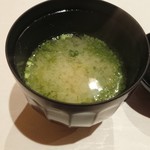 鮨 竜介 - あおさ味噌汁