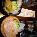 蟹味噌と甘エビの塩辛