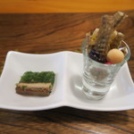 うなぎ屋酒坊・画荘 越後屋 - 鰻煮凝り、骨煎餅