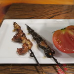 うなぎ屋酒坊・画荘 越後屋 - 尾びれ串、肝串
