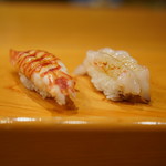 石山寿司 - 車海老 茹でと生
