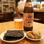 中華菜舘 清心 - ビールに韓国海苔＆搾菜