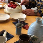 中国精進料理 凛林 - 杏仁豆腐の前にバースデーケーキ