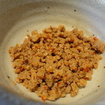 麺と酒肴処 壱幹、 - トッピングのひき肉の炒めもの