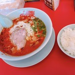 山岡家山形西田店 - 地獄の激辛ラーメン 870円 半ライス 120円