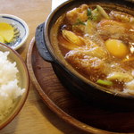 つる岡 - みそ煮込みうどん（親子）とご飯（小）