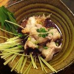 Tetsunabe Izakaya Kurohanabi - もつポン。（モツと水菜をぽん酢で。）