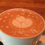 CAFFE' JIMMY BROWN - 雪だるまのラテアート。