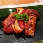 日本料理 たかむら - 合鴨と松茸の筏焼き