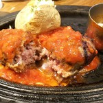 Roburosubaiyokkozurikoteburu - 炭火焼き手ごねハンバーグランチ（￥1,382税込）」ガーリックトマトソース