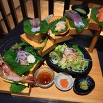 暖厨 - 本日の鮮魚刺身階段盛り