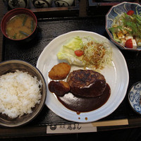 藤よし 堺駅前店 - 【ランチ】 チーズ入りハンバーグ　白身魚フライ　豆腐サラダ付き　\850