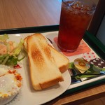 モスバーガー - 朝のスタートプレートとアイスティー