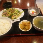 Seimien - 今週の定食　青梗菜とベーコンの炒め　全景