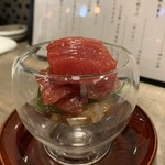 SAKEのちサカナ時々、そば しゅぼ - 本マグロのトリュフかえし醤油漬