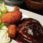亞侘庵cafe - ハンバーグ＆海老フライ＆クリームコロッケ