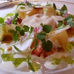 ラ・トゥーエル - オマール海老と桃のマリネ