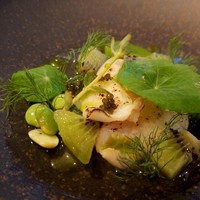 とれふる - いしがき貝、枝豆キウィ、フロマージュブラン
                    ナスタチューム、クリームチーズ