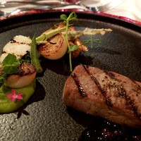 とれふる - 網焼きステーキ、オクラ玉ねぎ、ハイビスカス新芽