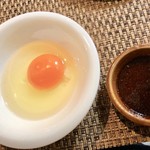 神田 まる牛 second - 和牛をすき焼き風タレに付けてから生卵に(●≧∀)ｷｬｯ