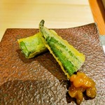 天麩羅 おばた - オクラと金時味噌