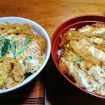 相模屋食堂 - 煮込みカツ丼比べ（笑）