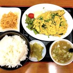 十八番 - ニラ玉定食（850円）