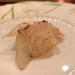 f - 北浦のヨロイイタチウオ。イタリアの魚醤でマリネ。美味！ヨロイイタチウオは独特な旨味があるような？