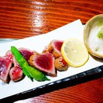 115700201 - 鮪の竜田揚げ（鬼おろしと山葵で）レア仕立て