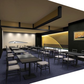 １名様より。テーブル稼働可能。仕切りもあり半個室空間も。