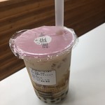 台湾タピオカ専門店 龍翔堂 - 黒糖タピオカミルクティー580円プラスプリン70円