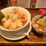 らーめん 鶏喰 - 特製塩ら～めん&チャーシュー丼