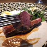 ワインと炭焼き fusione - お肉料理 柔らかく綺麗な鴨肉でした♫