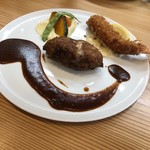 kitchen俊貴 - ハンバーグと車海老のフライ