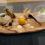 銀座 大石 - フランス栗のモンブラン、マールのシャーベット